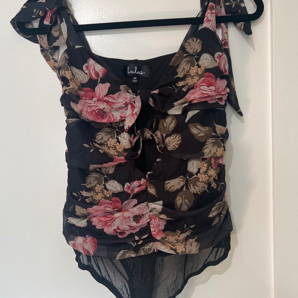 Floral thong bodysuit